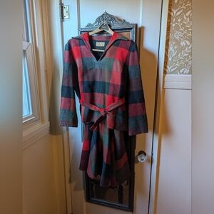 Vintage 1960s Pendleton 100% virgin wool skirt set buffalo plaid red gre…